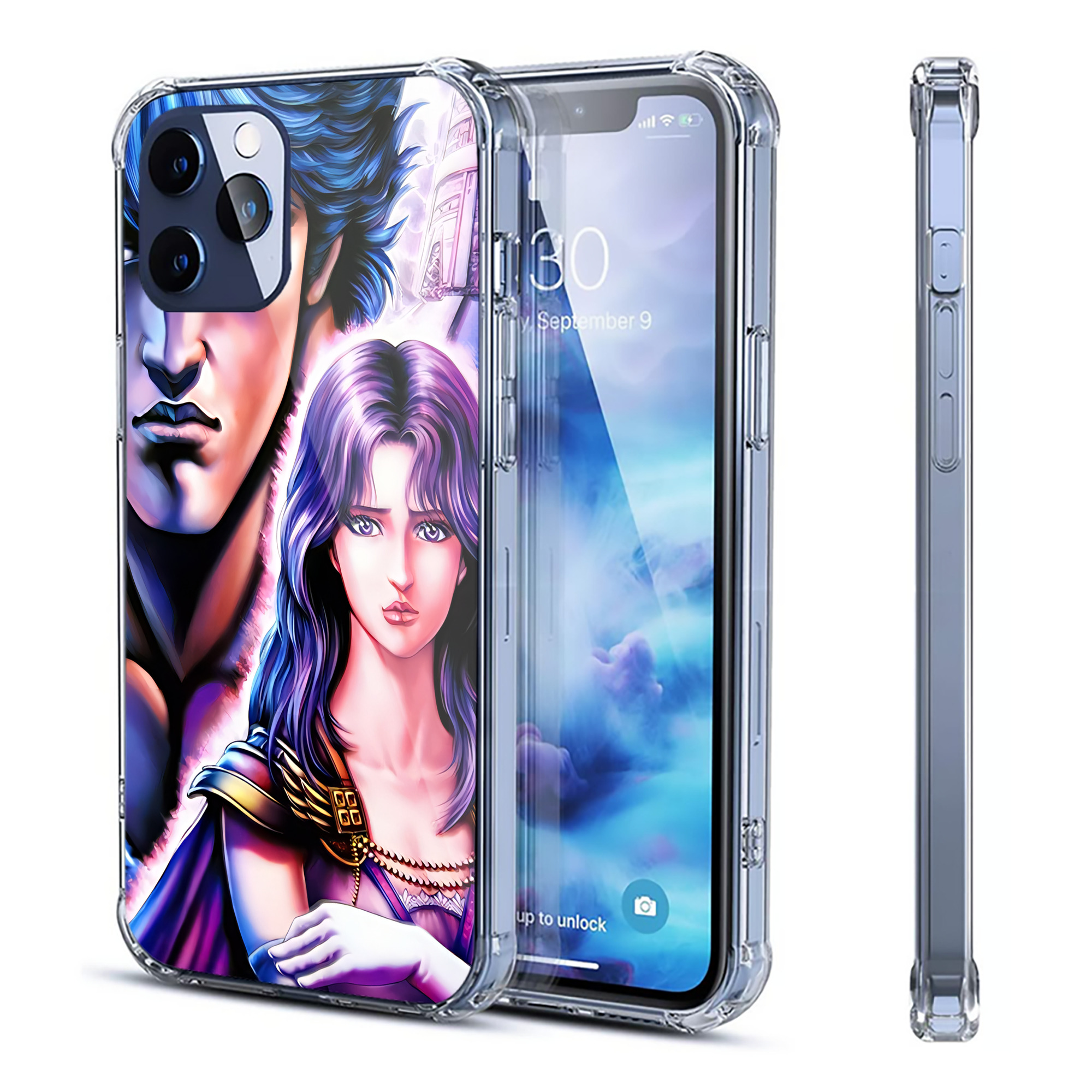 （画像用） 北斗の拳 Fist of the North Star 【iPhone 12シリーズ対応】透明スマホケース（クリアソフトケース）
